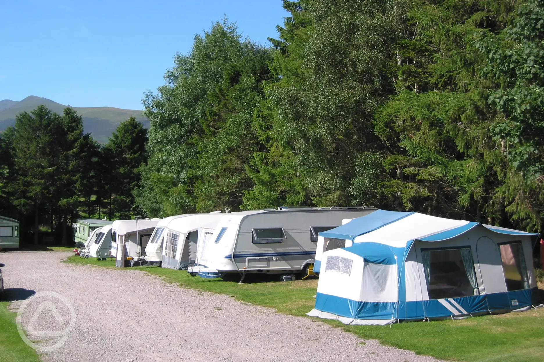 Pitches with electric hook ups for tourers and motor homes