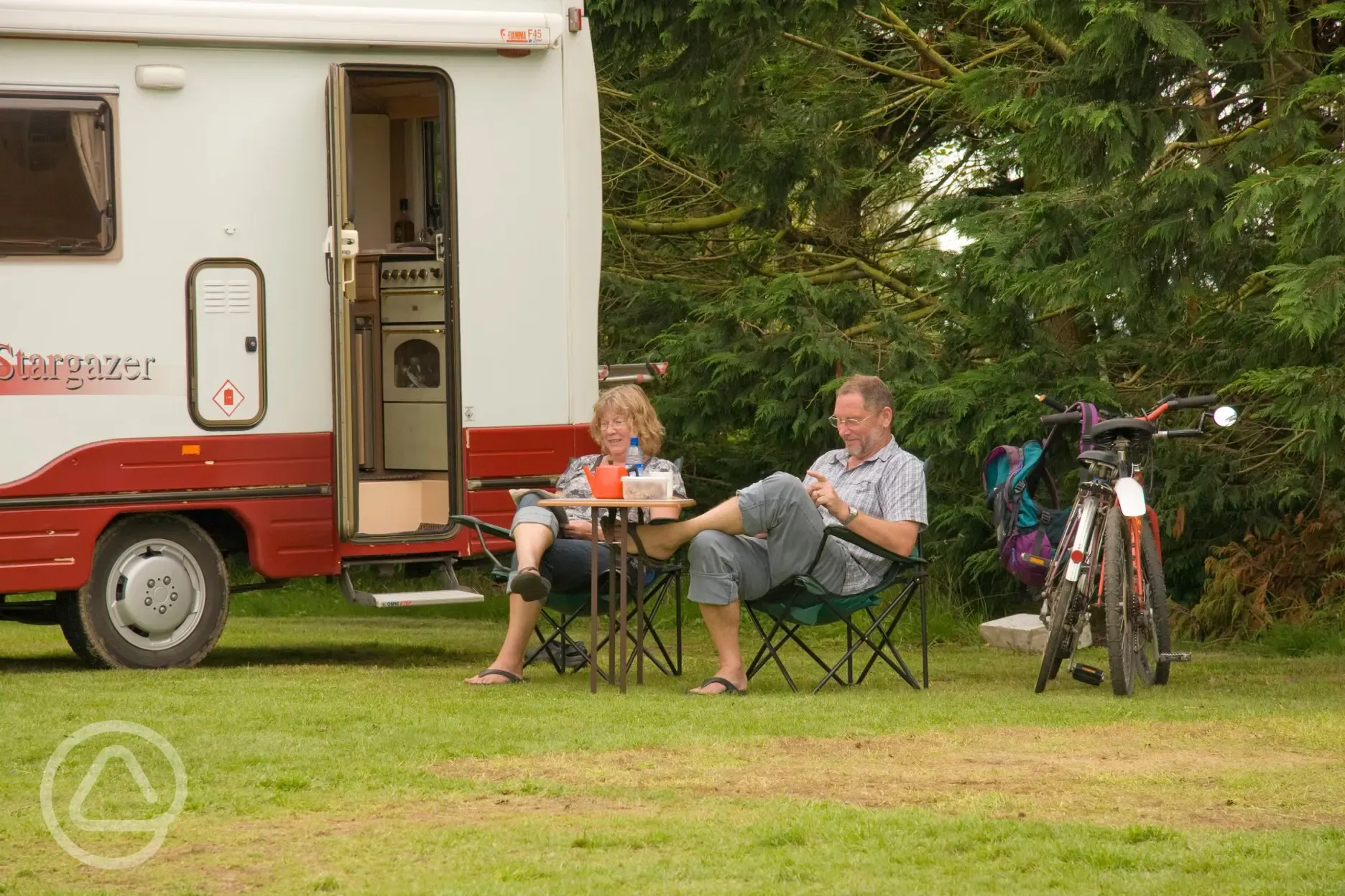 Relaxing by the caravan Awelfryn Caravan Park