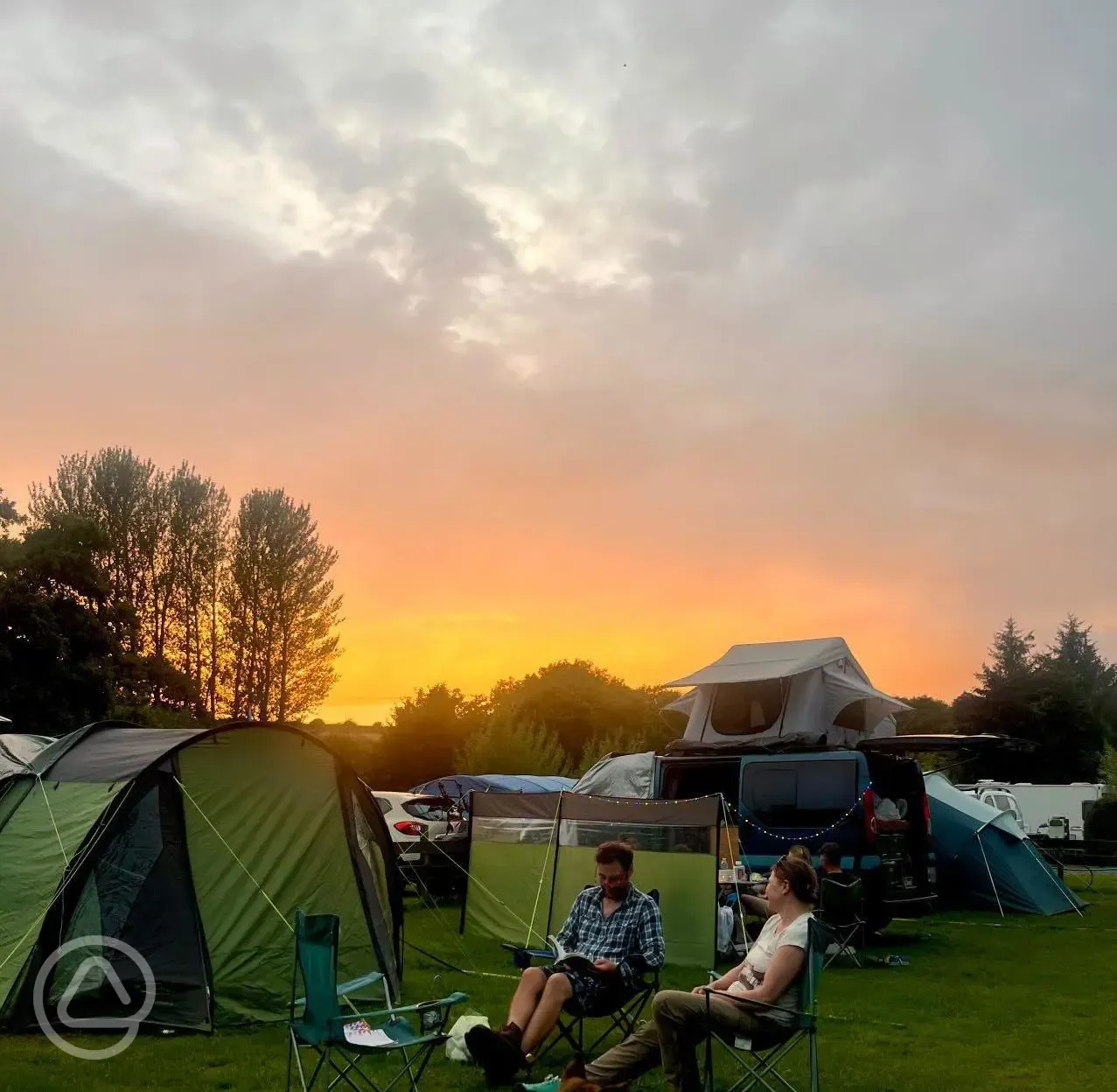 Campsite at sunset