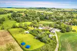 Aerial of the Three Horseshoes with an onsite pub