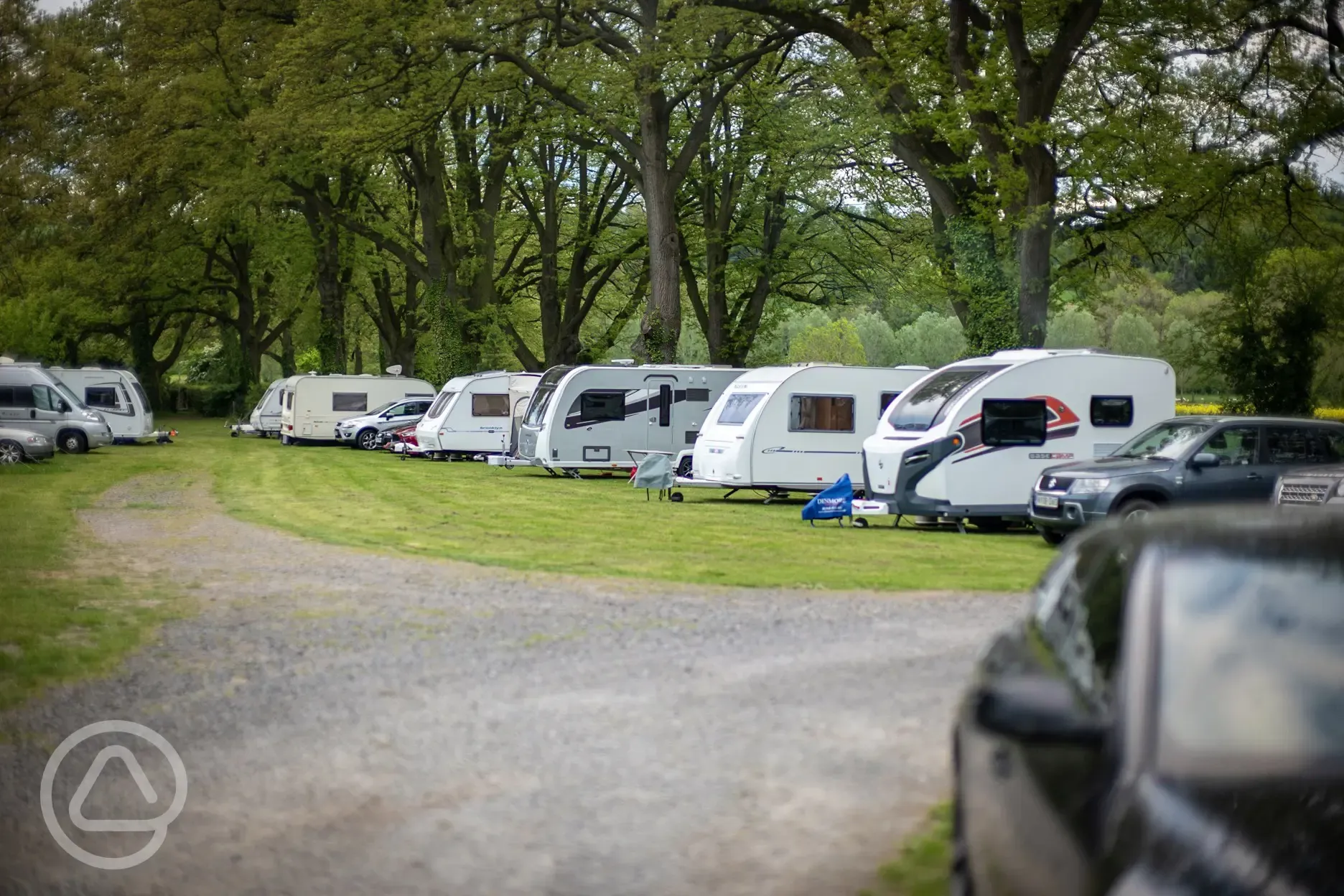 Large caravan group booking on site