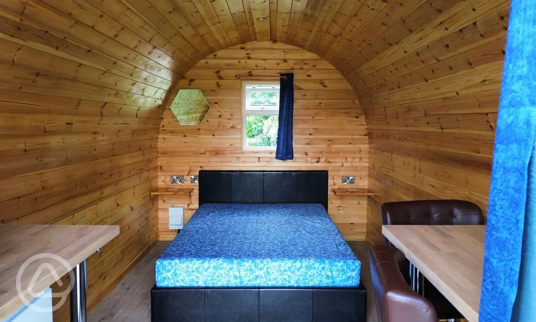 Premier camping pod interior