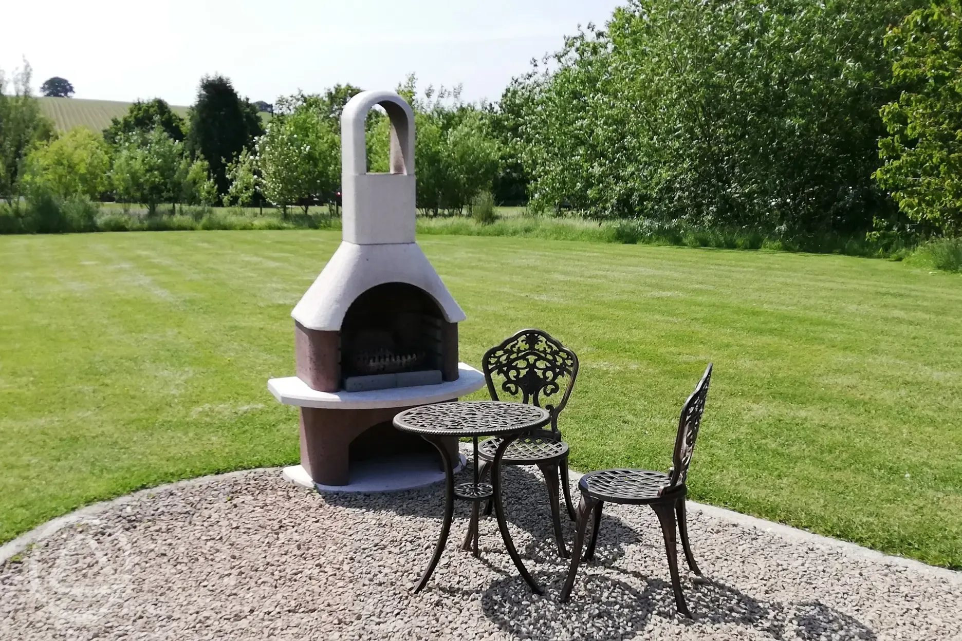 Camping pod chimenea