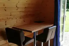 Premier camping pod breakfast bar and stools