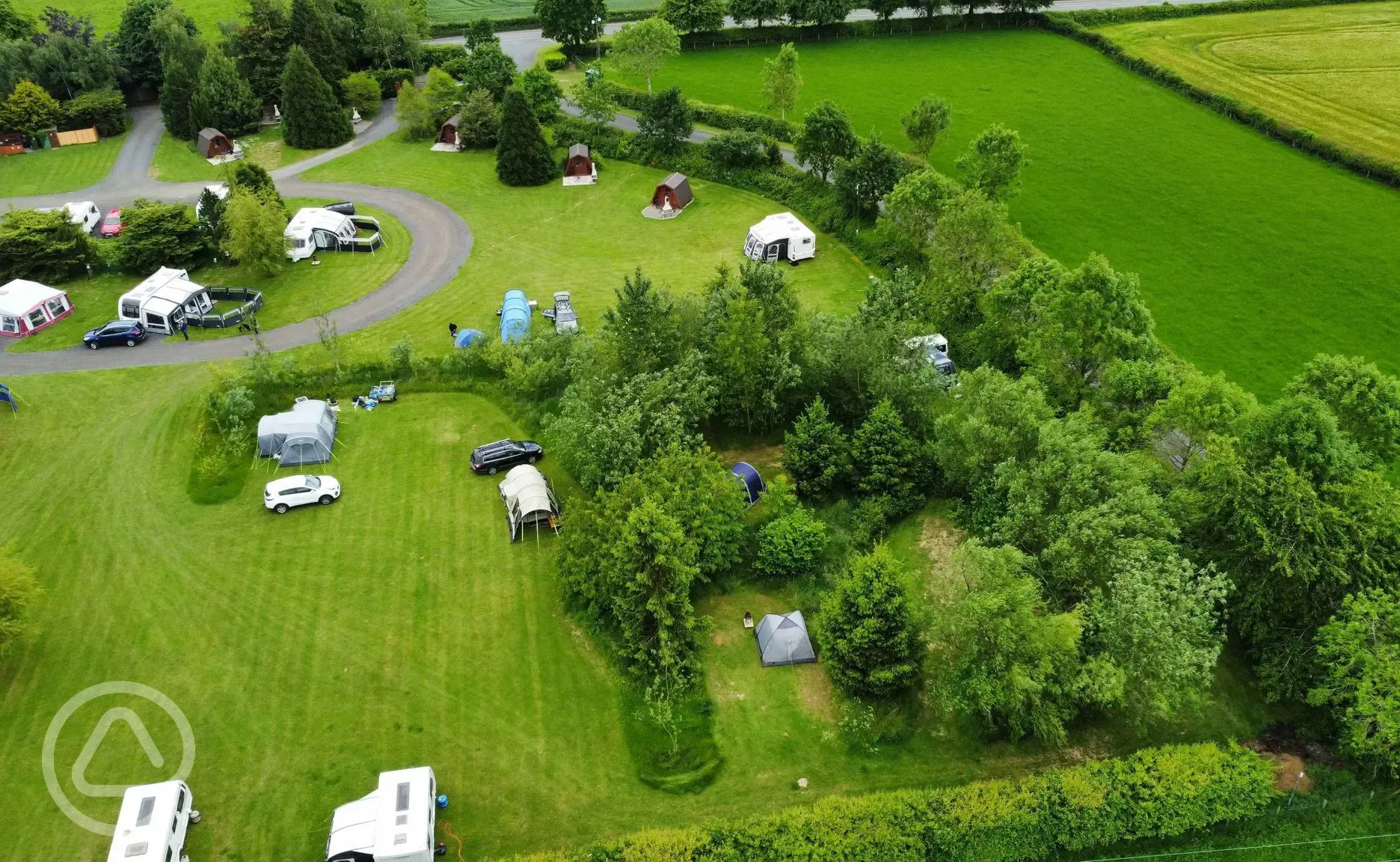 Bird's eye view of the campsite