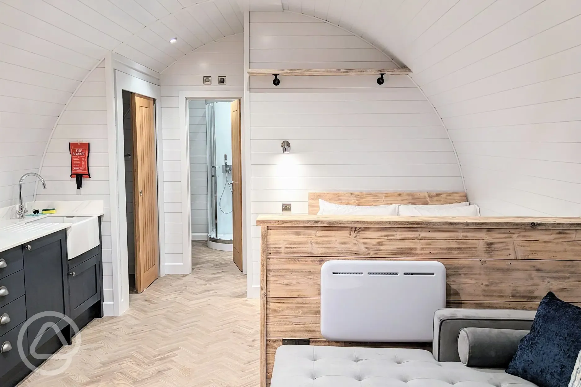Luxury pod and hot tub interior - sleeps four