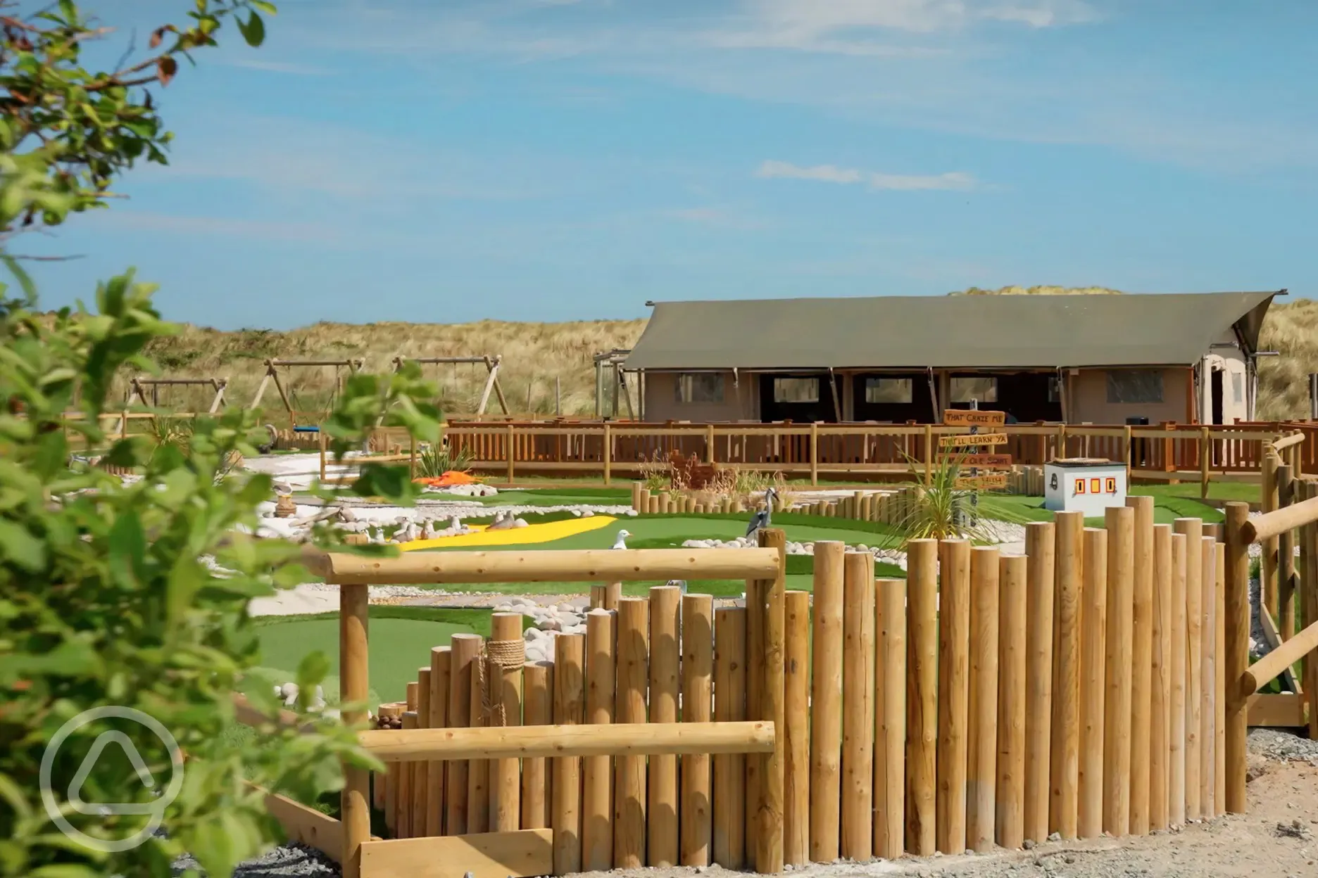 Adventure golf and communal safari dining tent