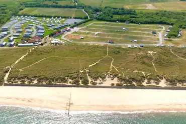 Aerial of the campsite and coast
