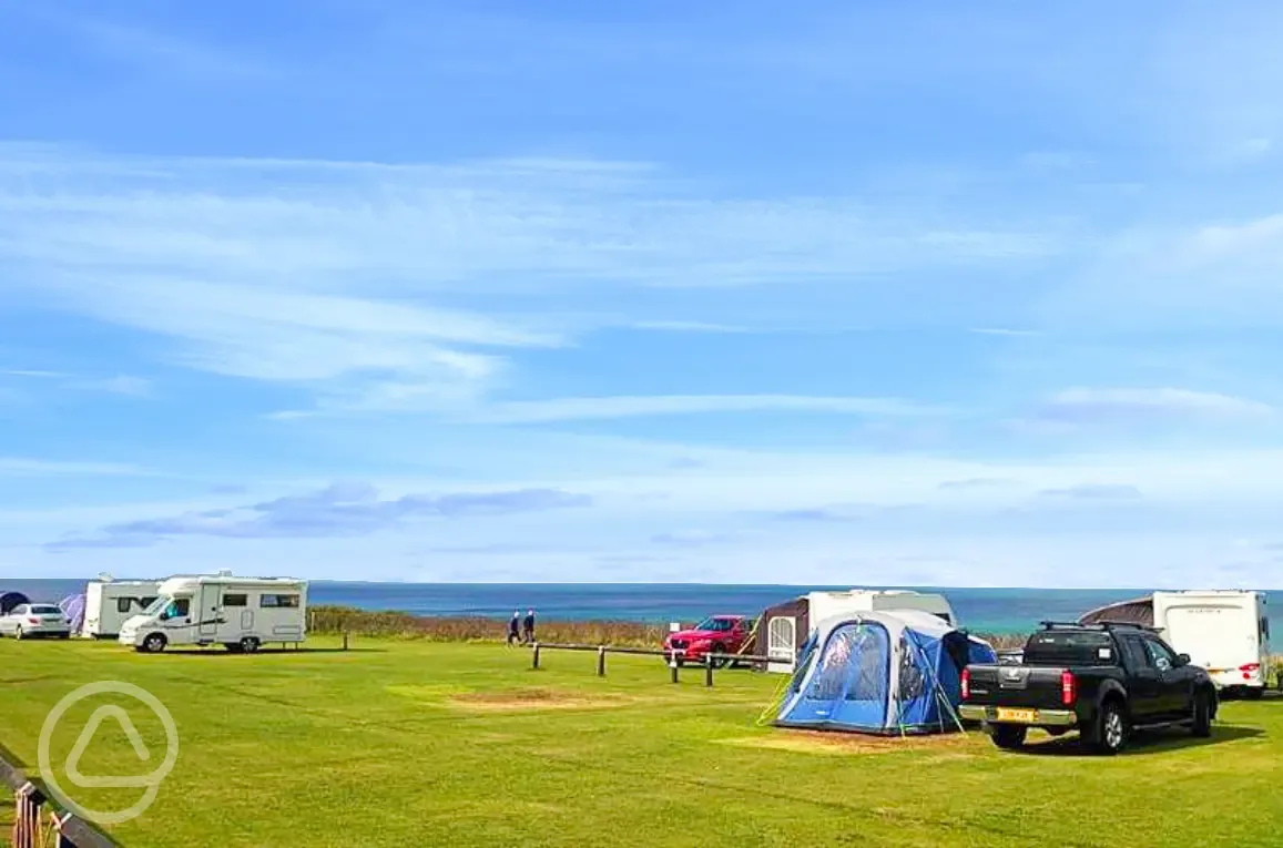 Grass pitches and sea views at Beeston Regis Holiday Park
