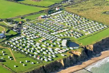 Aerial of the campsite with surrounding countryside