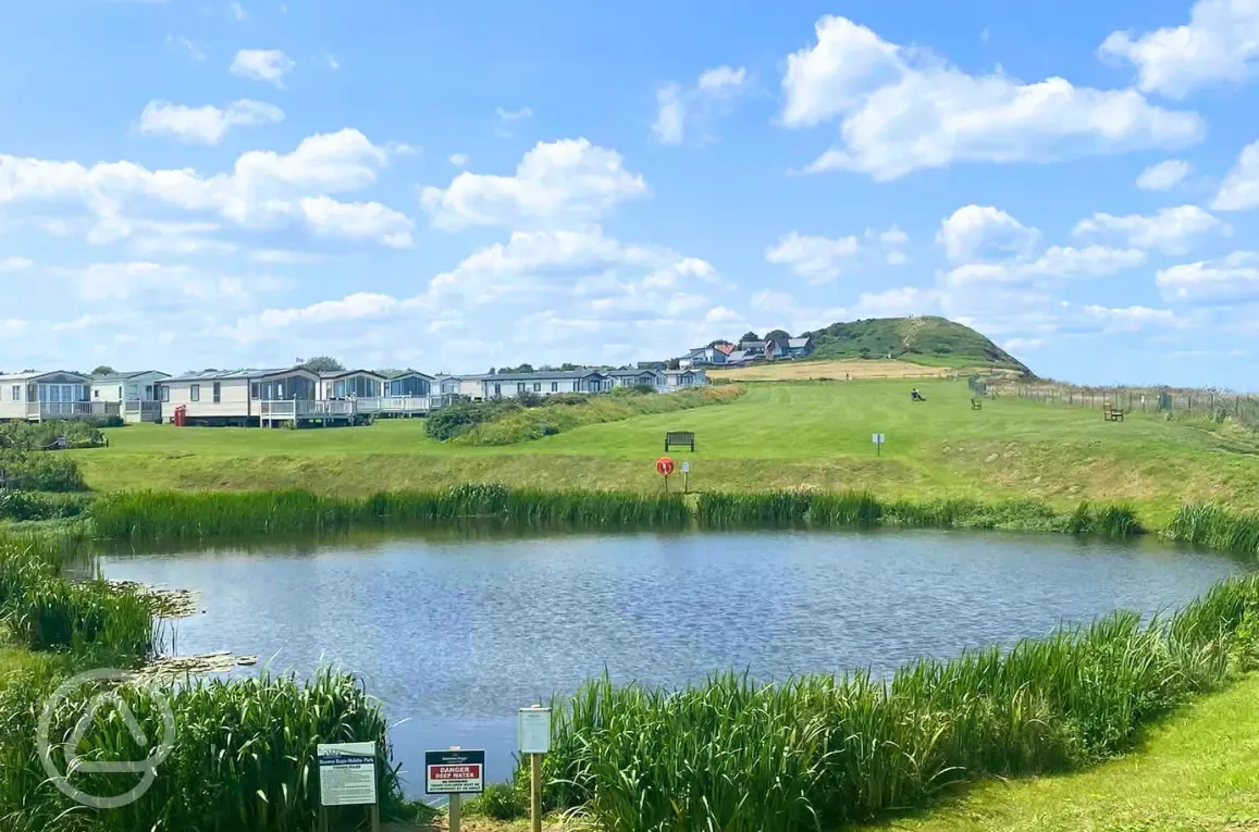 Onsite lake with fishing available