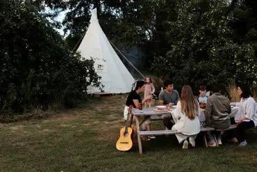 Tipi and outdoor seating
