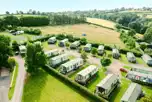 Aerial of the static caravans at Borders Hideaway Holiday Home Park