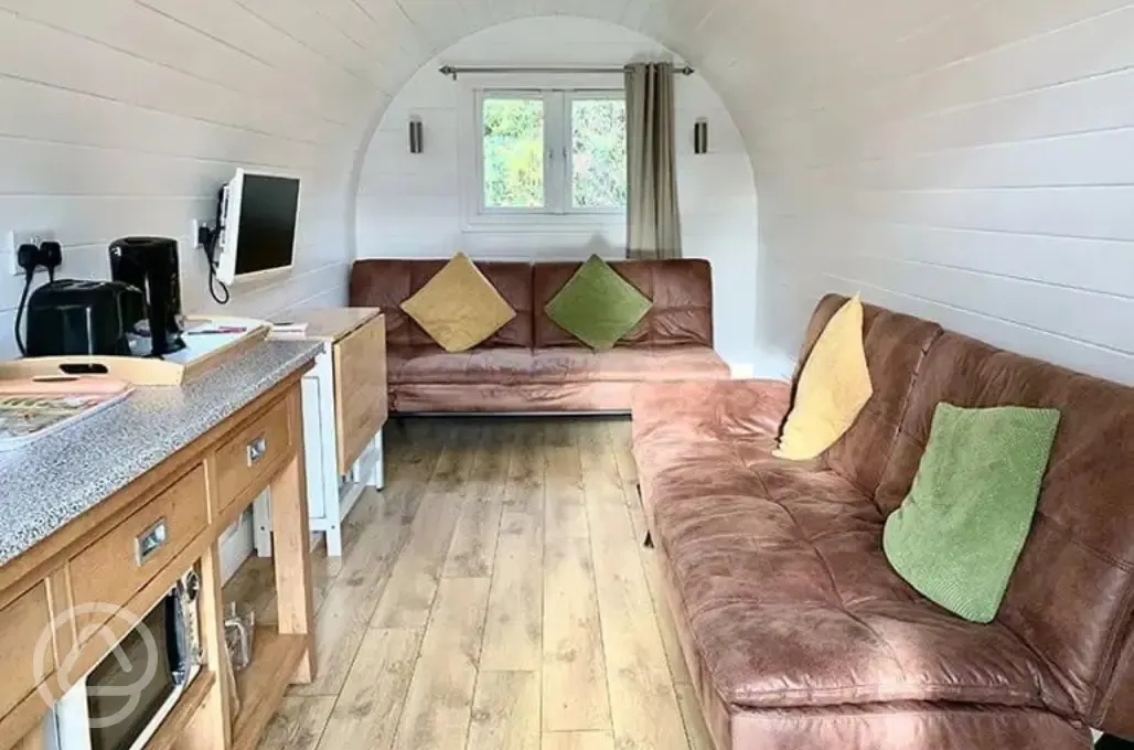 Large fourth berth glamping ark interior