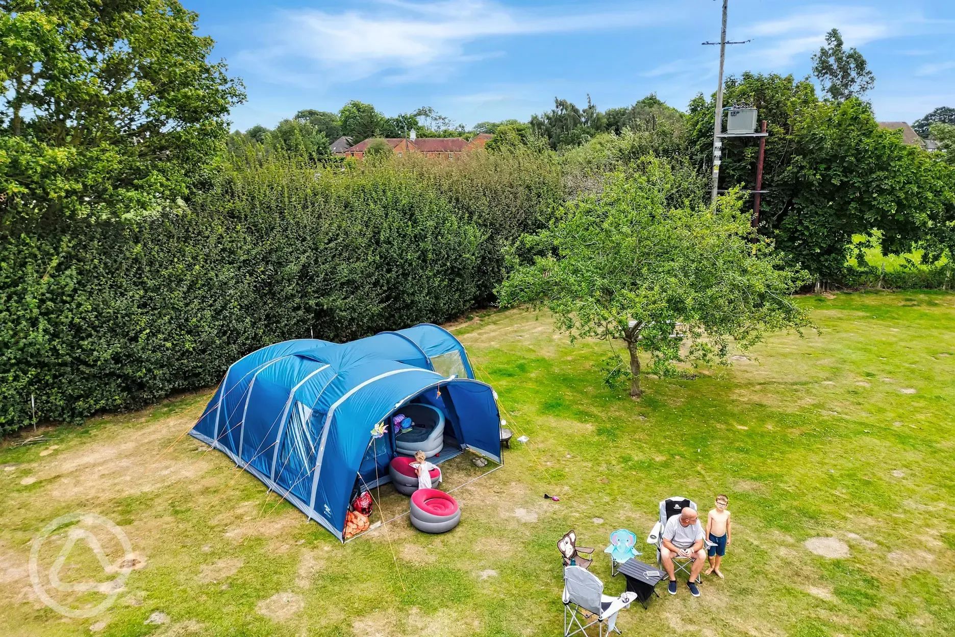 Aerial of the non electric grass pitches