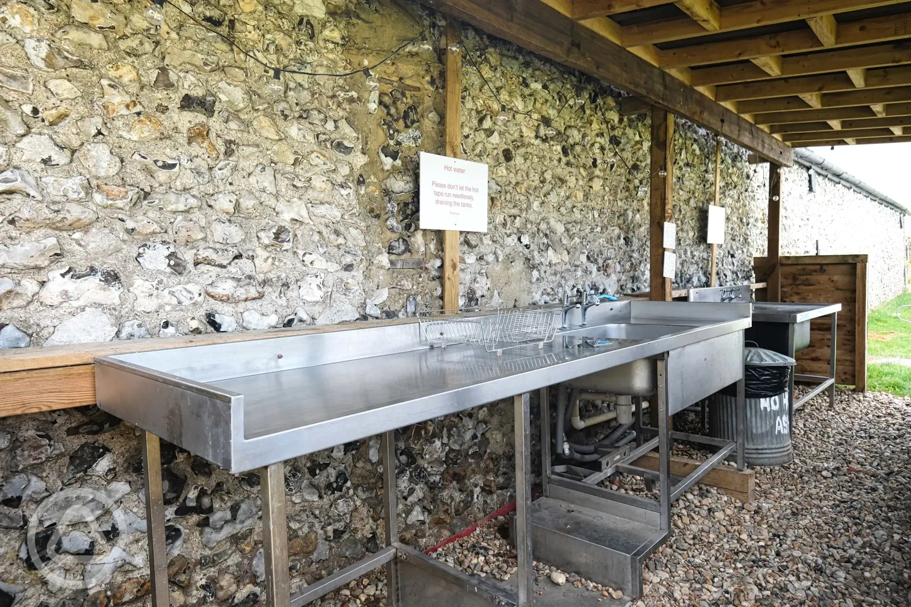 Outdoor washing up area