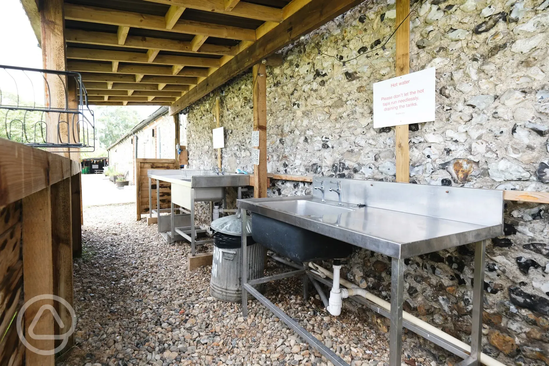 Outdoor washing up area