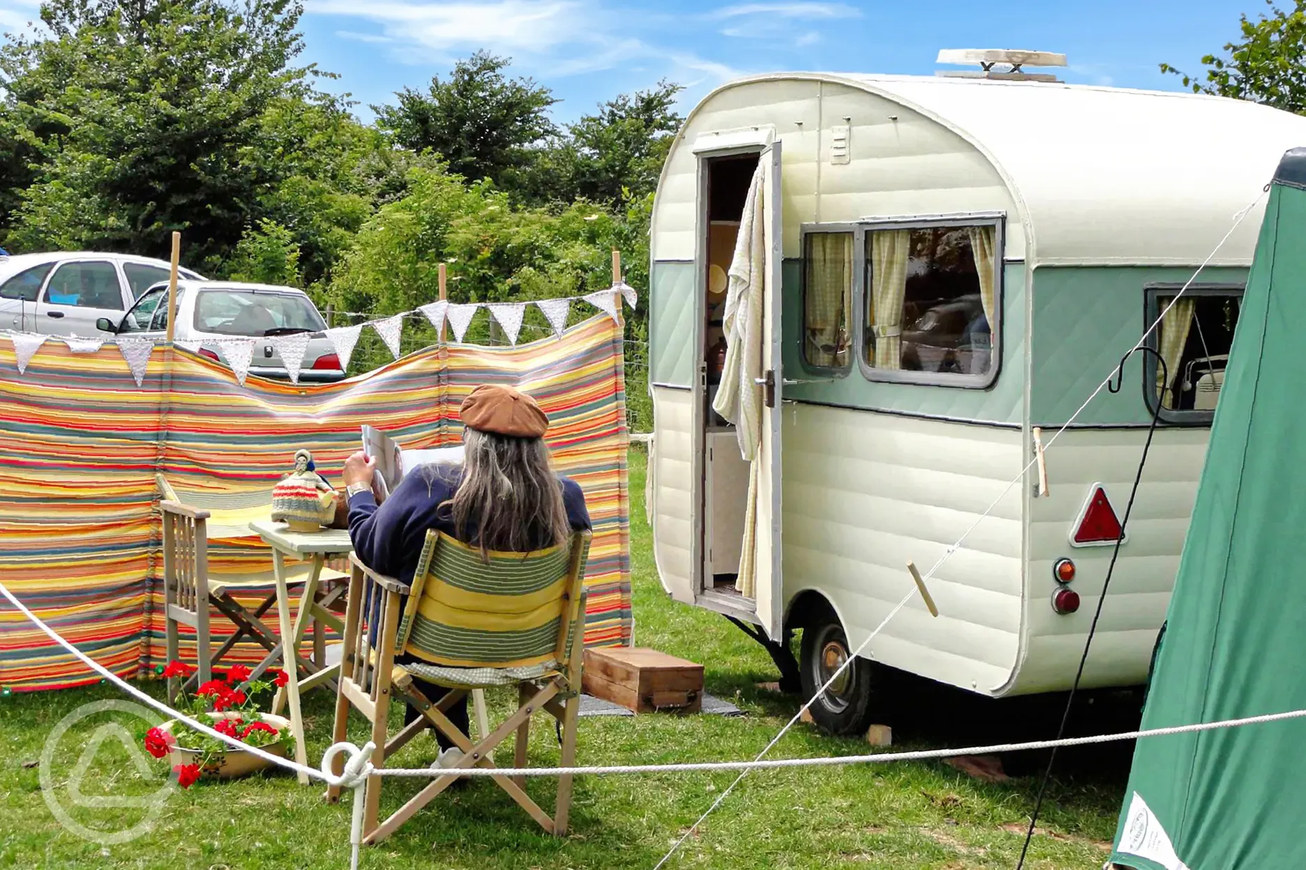 Grass pitches at Stubcroft Farm Campsite