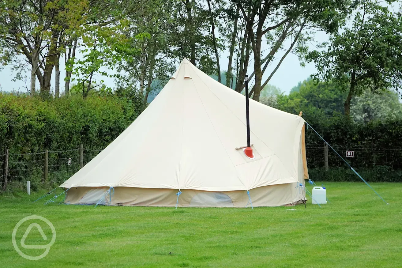 Grass pitches at Stubcroft Farm Campsite