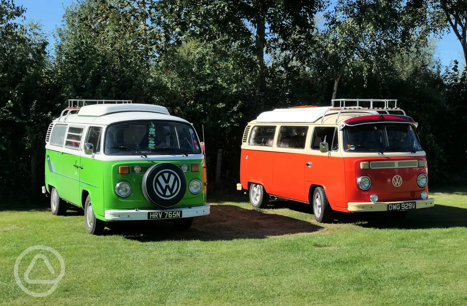 Grass pitches at Stubcroft Farm Campsite