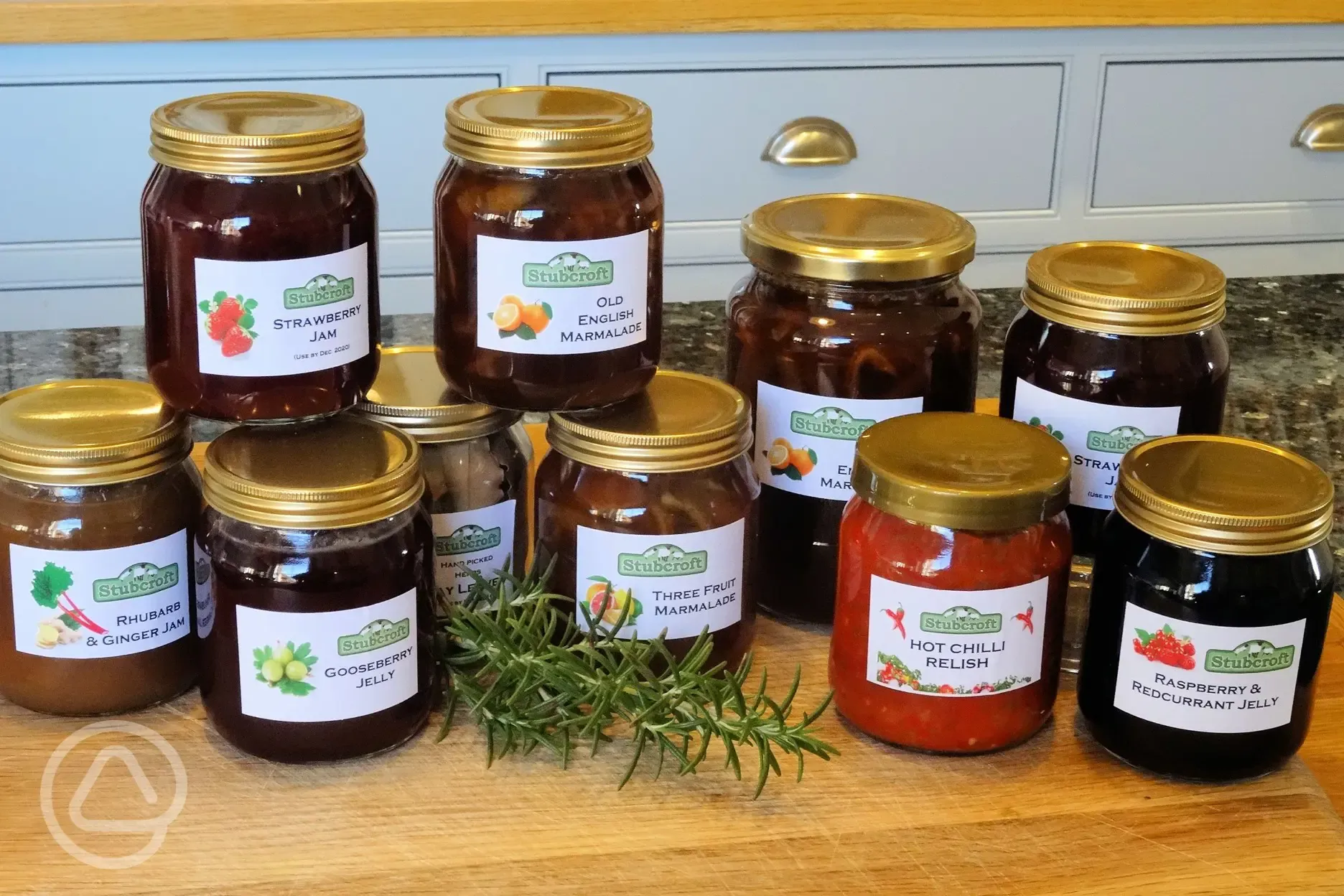 Homemade preserves at Stubcroft Farm Campsite shop