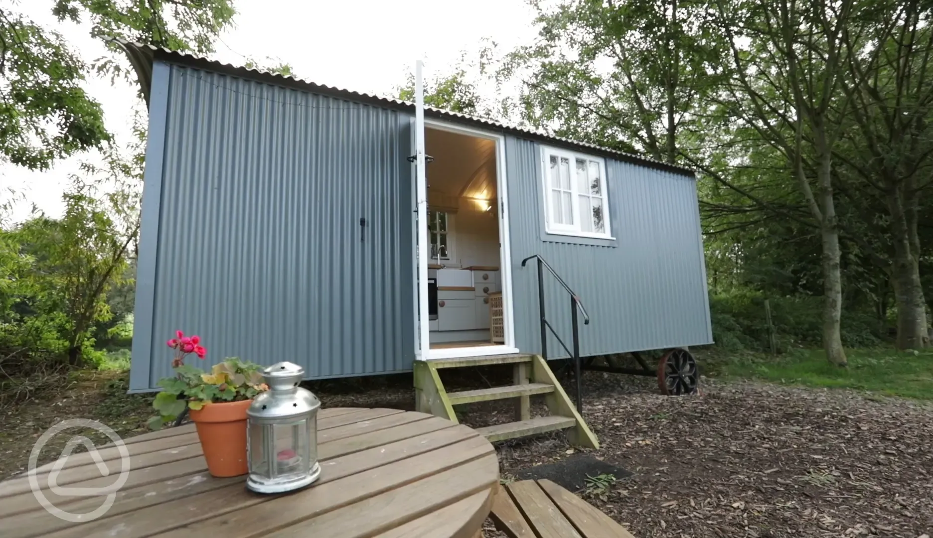 'Mayfly' one of our all-in-one shepherd's huts