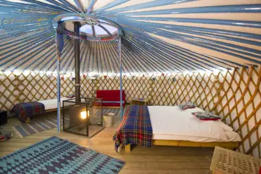 Inside our yurts