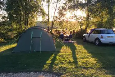 Tent pitch sunset