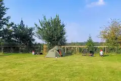 Tent on a non electric grass pitch at Folly Farm Caravan and Camping Park Tent on a non electric grass pitch at Folly Farm Caravan and Camping Park