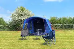 Large tent on a non electric grass pitch Large tent on a non electric grass pitch