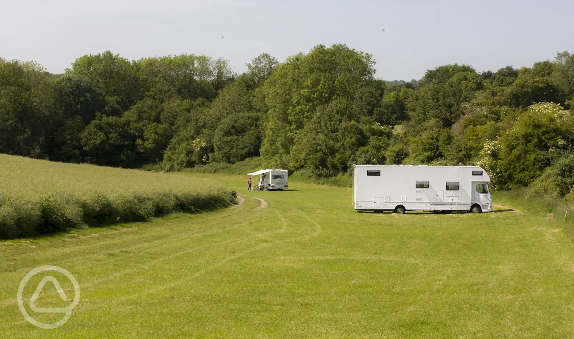 Touring pitches at the caravan site