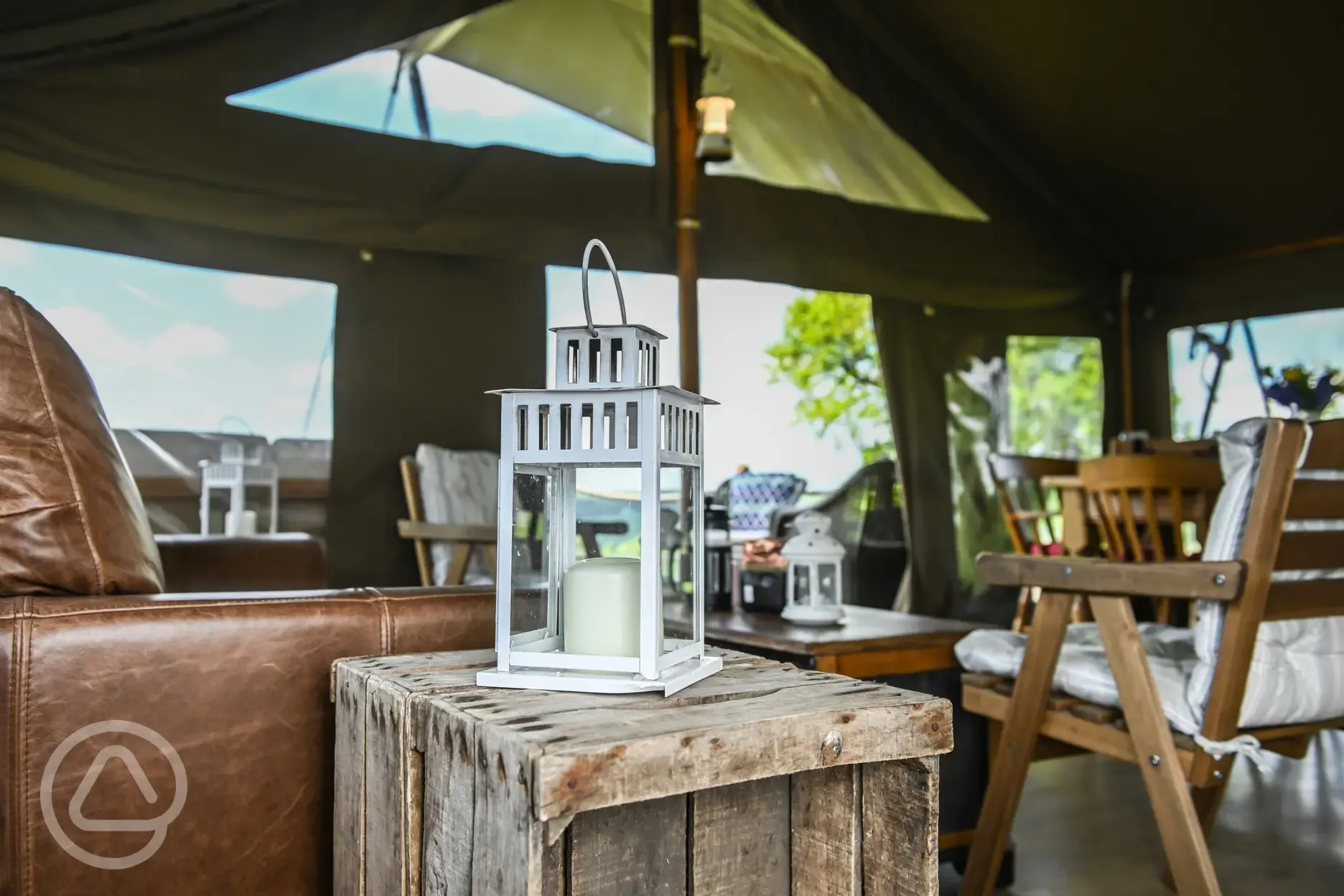 Safari tent interior 