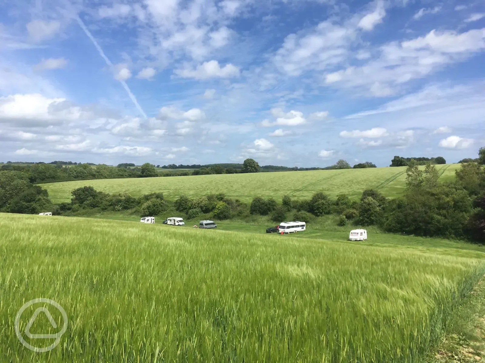 Touring pitches at the caravan site