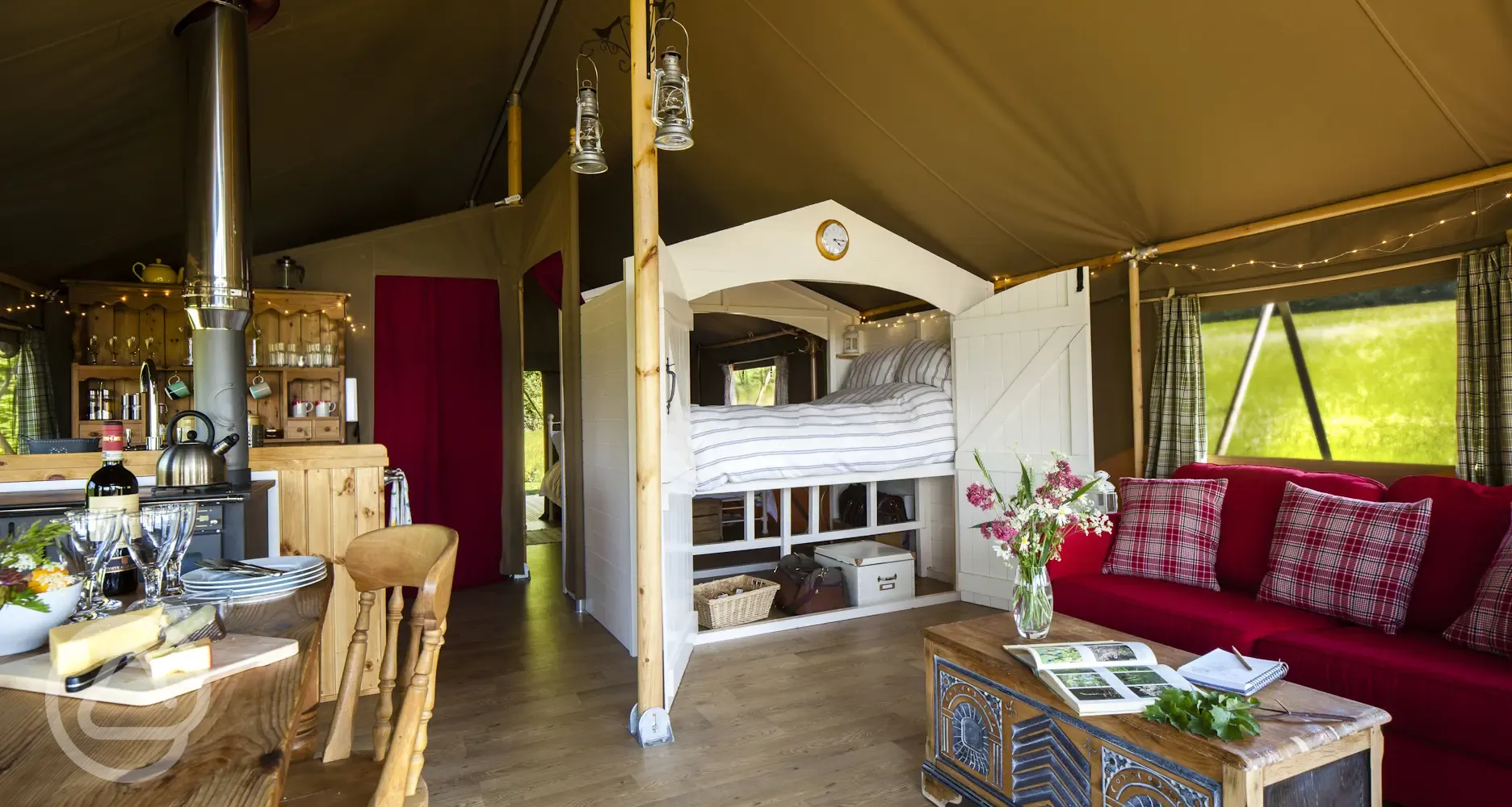 Safari tent interior