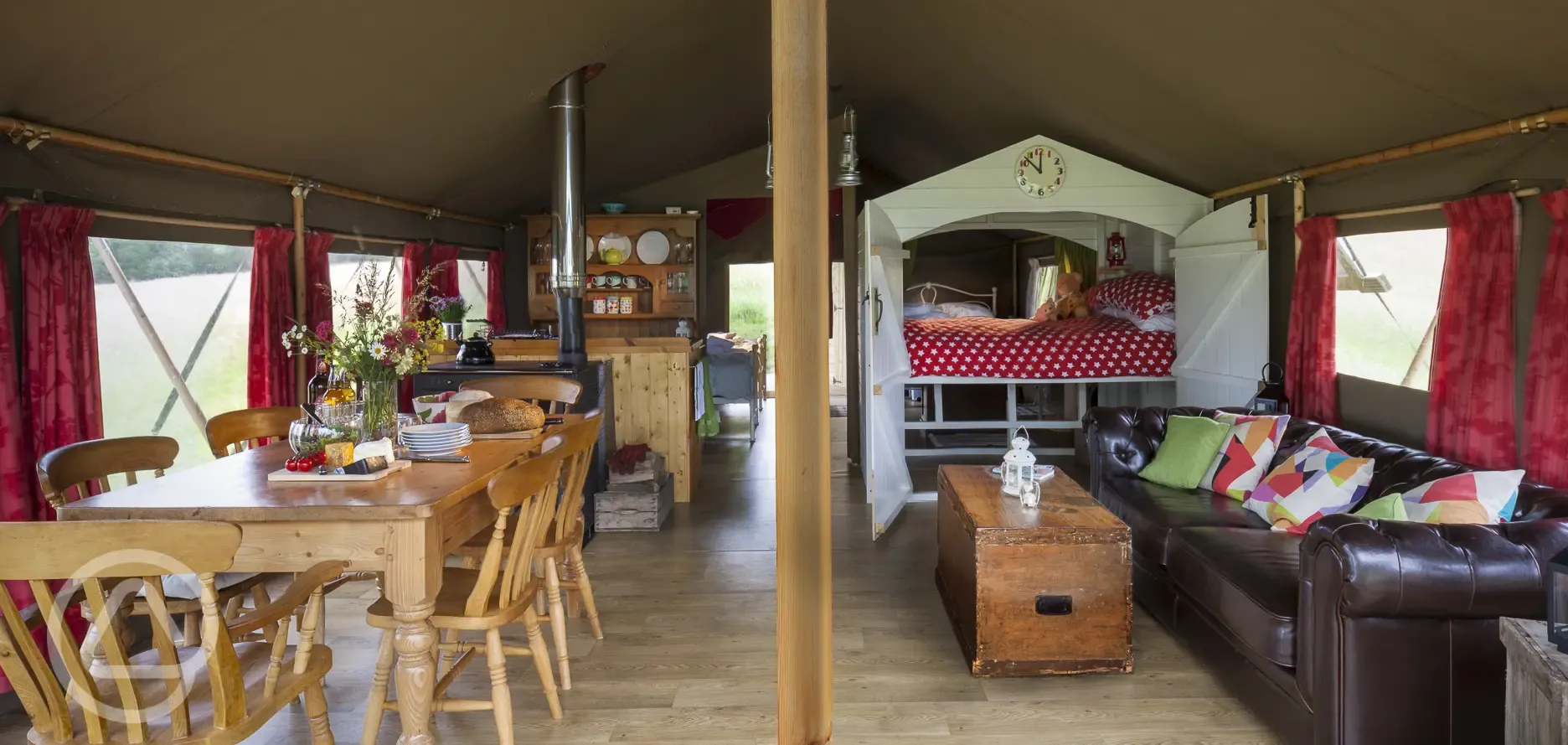 Safari tent interior