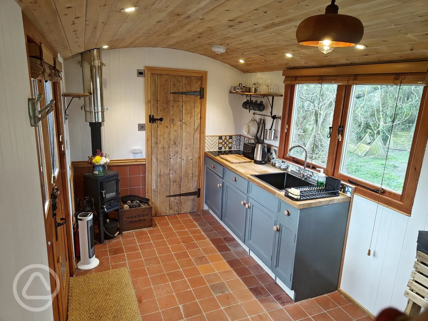 Railway carriage kitchen