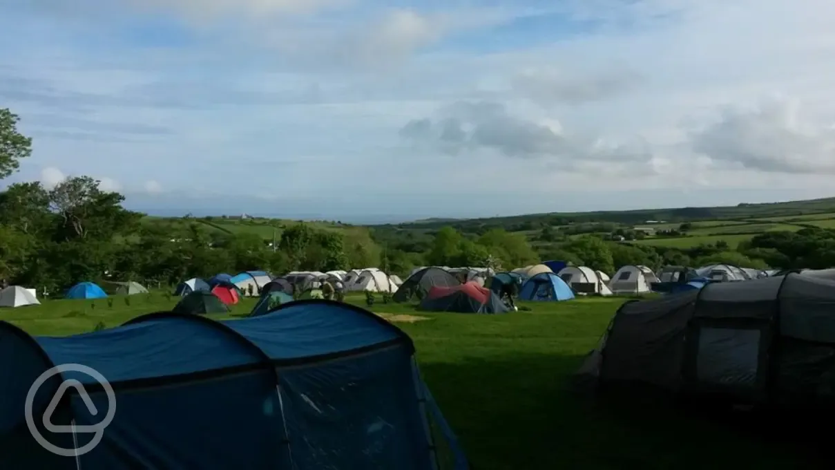 Tent pitches at Cronk Aashen Farm Campsite