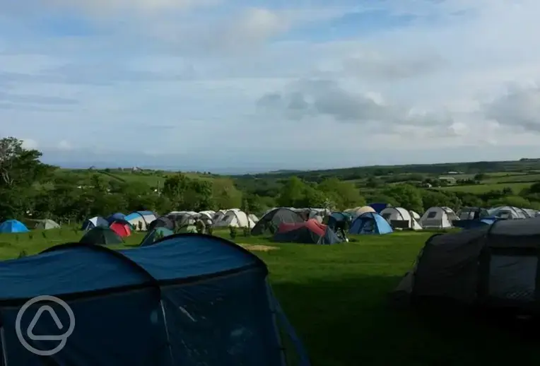 Tent pitches at Cronk Aashen Farm Campsite