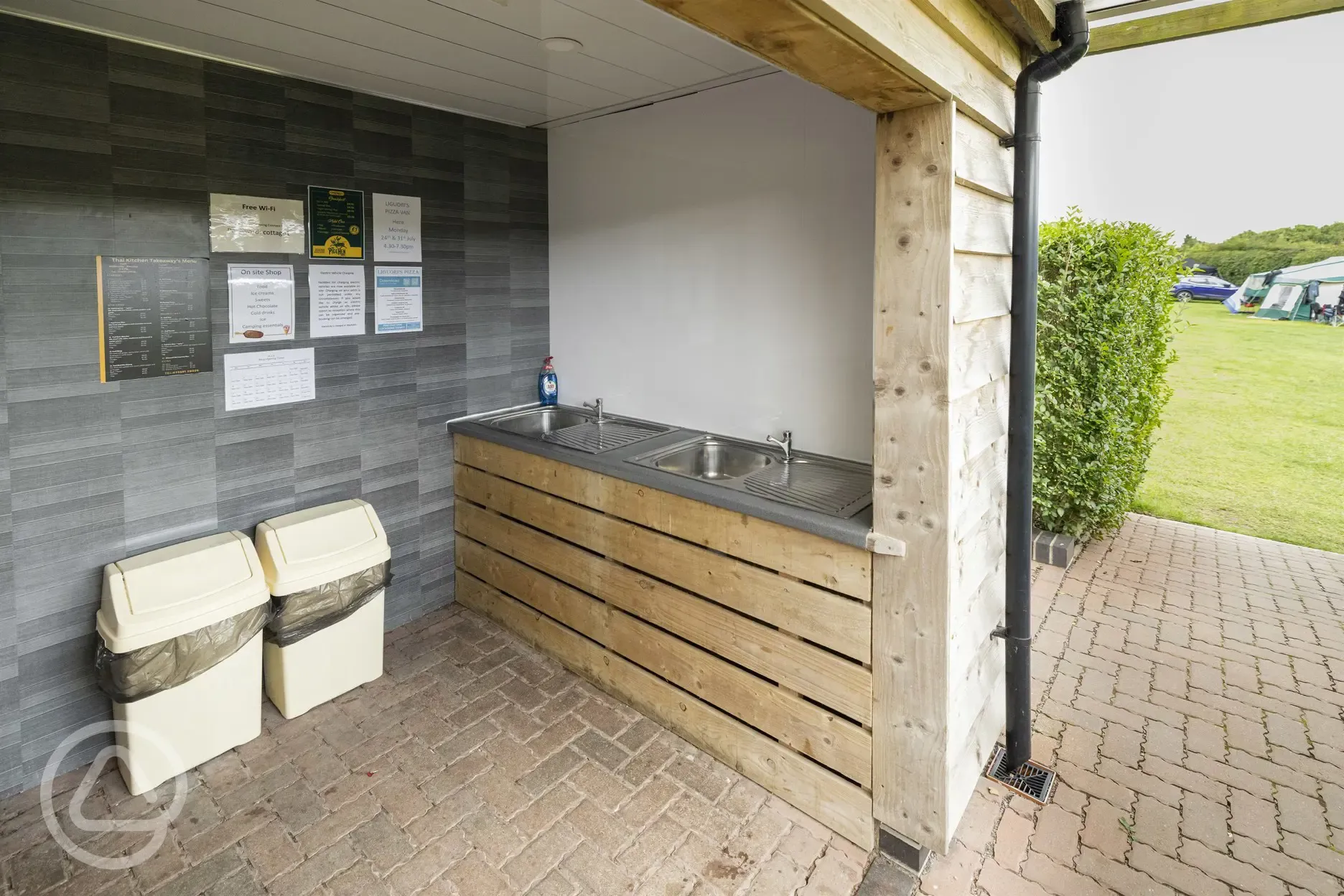 Undercover washing up areas