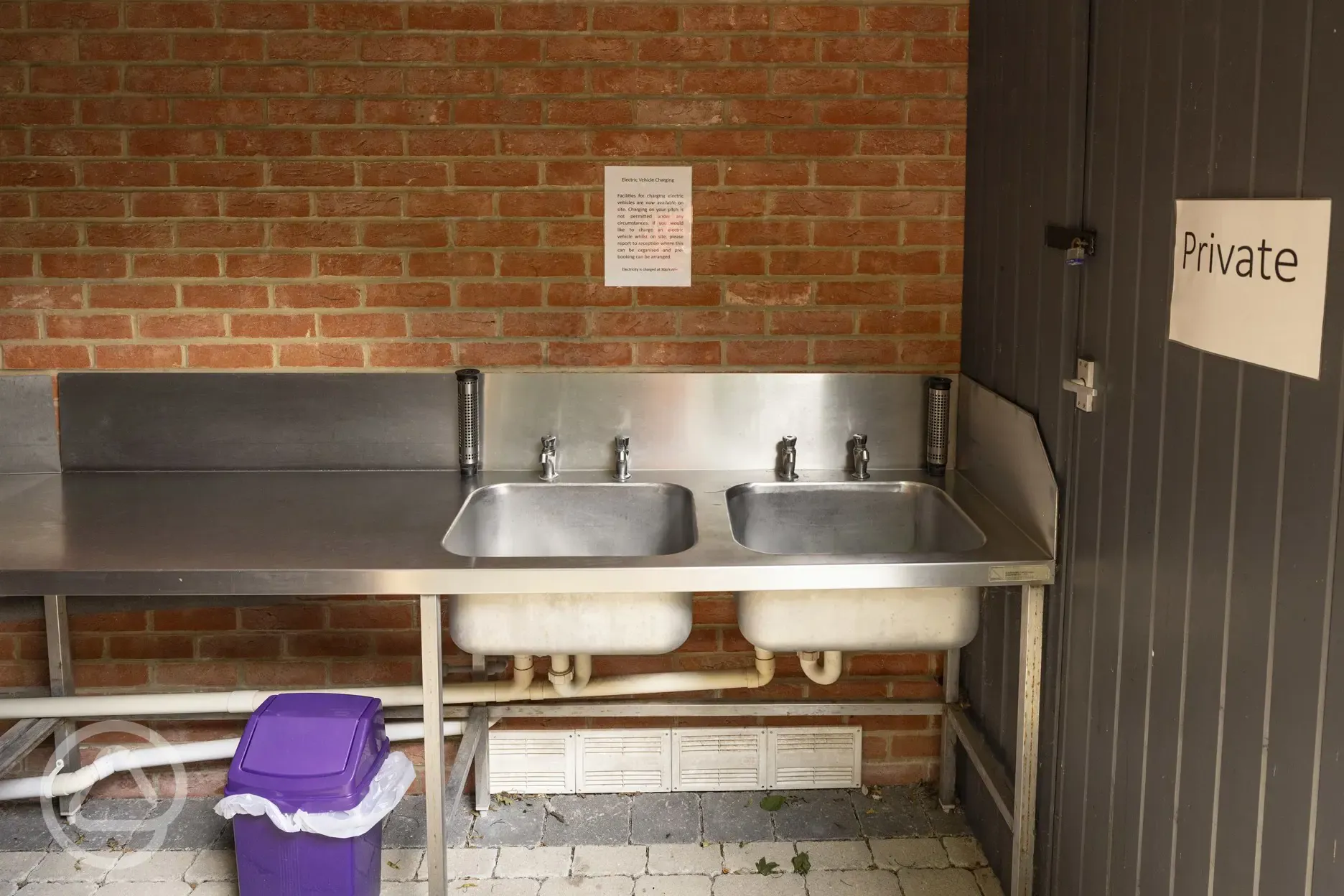 Undercover washing up areas