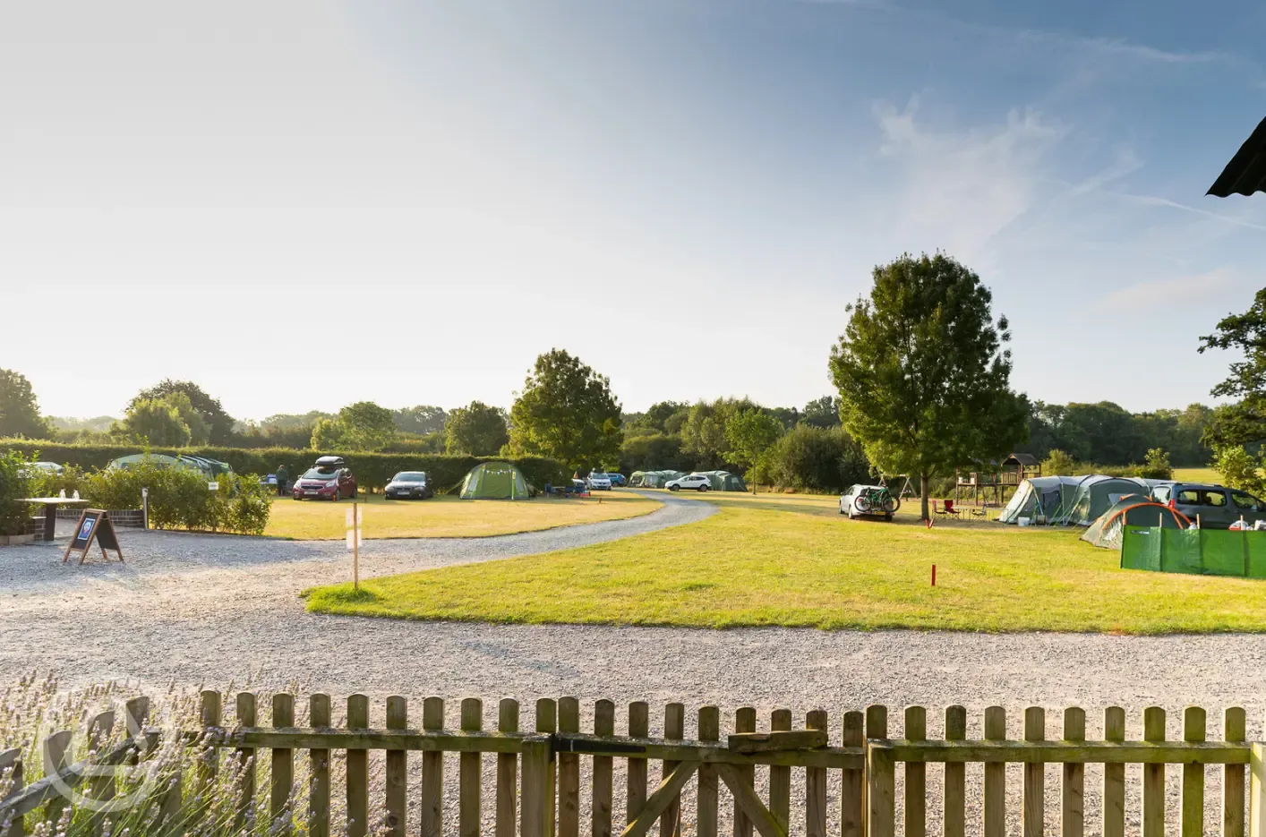 Overview of the main camping field area
