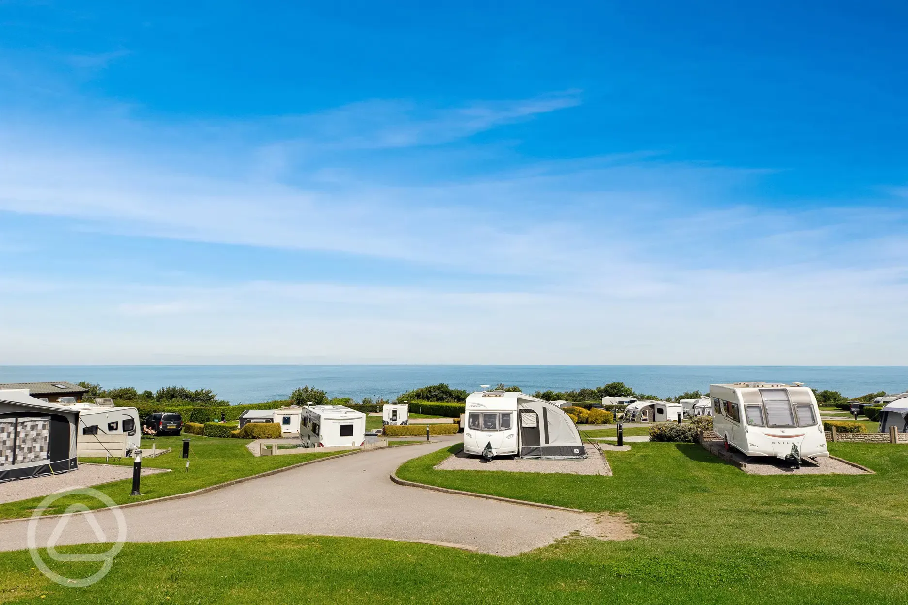 Hardstanding pitches with sea views