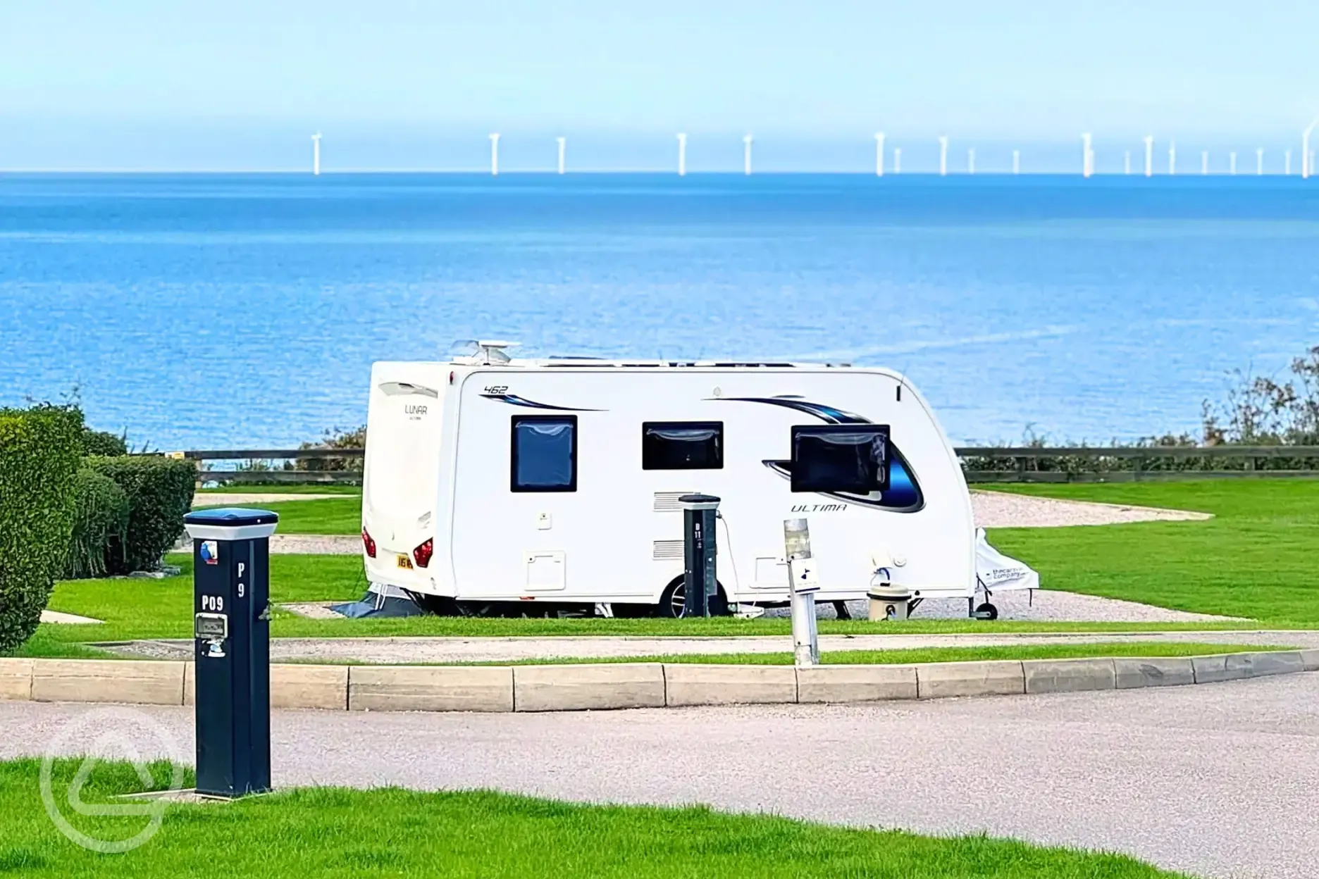 Serviced electric hardstanding pitches - front facing (no awnings)