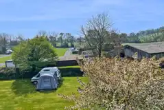 Electric grass pitches with space for an awning