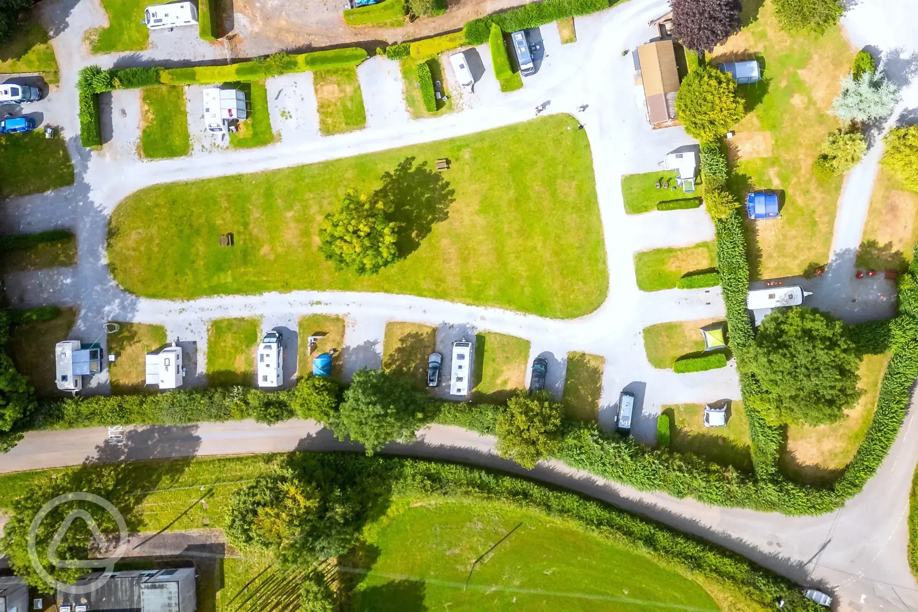 Bird's eye view of the campsite