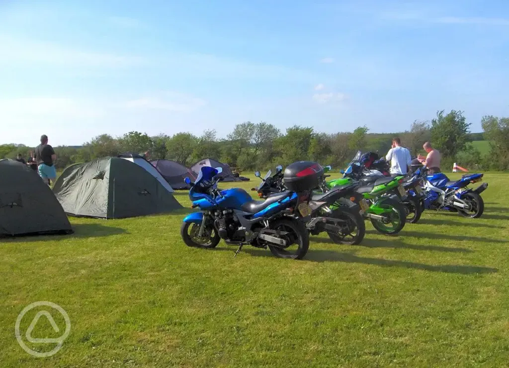 tents and bikes
