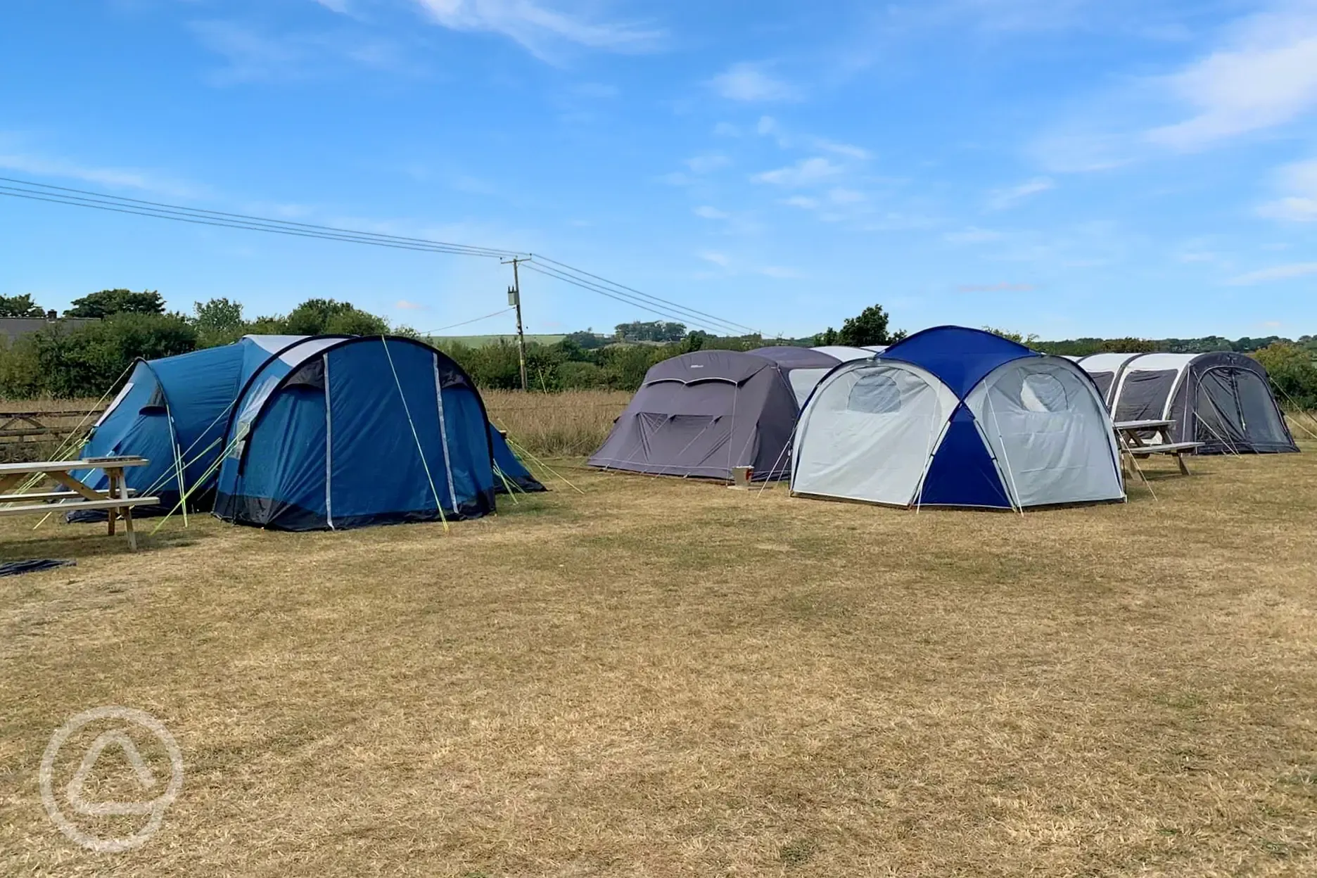 Non electric grass tent pitches