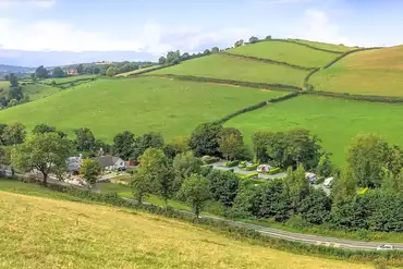 View to Dartmoor Halfway Inn Campsite in the Devon countryside