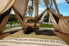 Skyview bell tent interior (bedding provided)