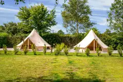 Furnished bell tents at Polladras Holiday Park